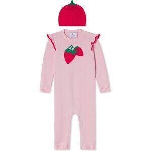NWT‎ Classic Prep Callie Strawberry Motif Ruffled Sleeve & Hat Onesie Size 6-9M
